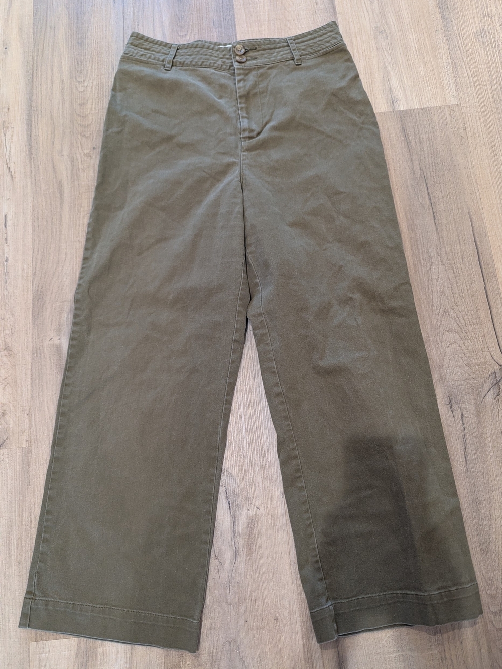 High-Rise Wide Leg Crop Pants in Olive - Picture 2 of 8